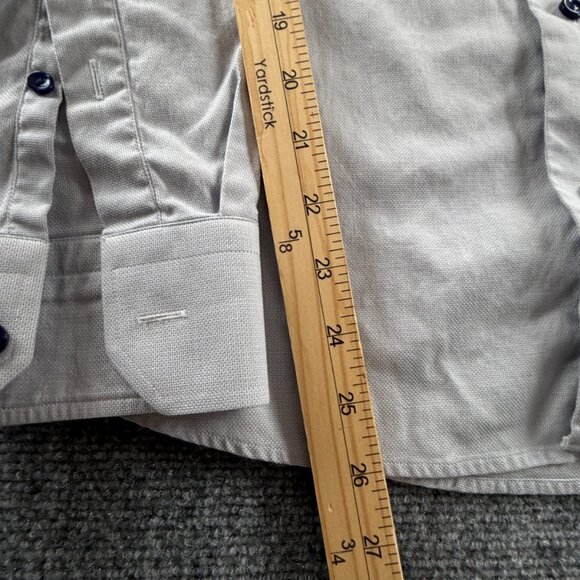 Eton Convertible Cuff Signature Twill Slim Cotton 15.5 Gray Mens Premium Office - Picture 14 of 15